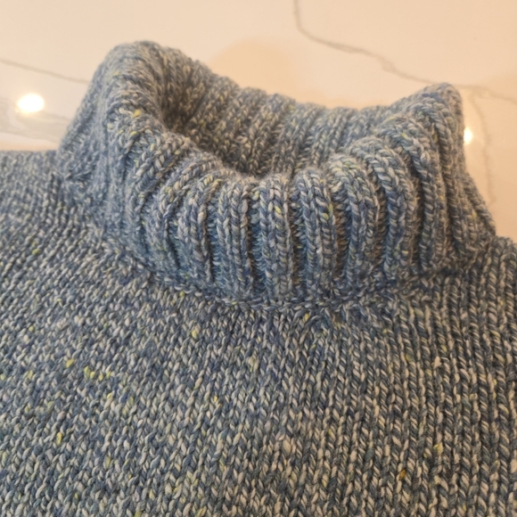 Fisherman Ireland 100% Merino New Wool Funnel Neck Oversized Sweater XXL Blue - Picture 5 of 10